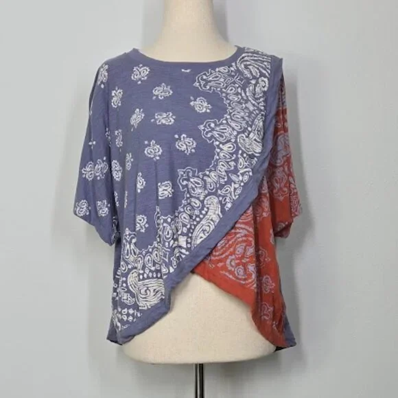 FREE PEOPLE WTF dusk to dawn tee top Sz XS - Picture 2 of 8